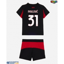 Otroški Nogometni dresi AC Milan Strahinja Pavlovic #31 Domači 2025-26 Kratek Rokav (+ Kratke hlače)